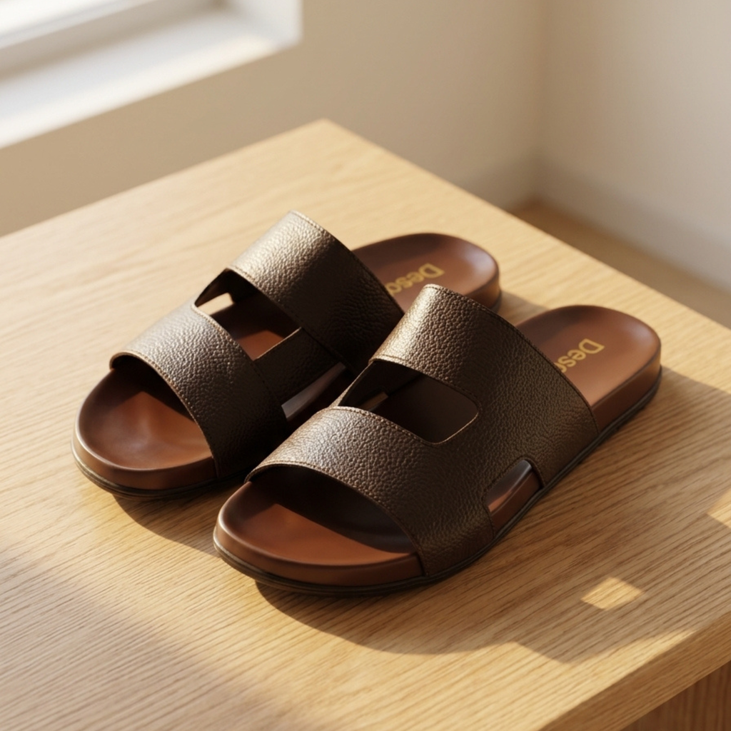 Premium Leather Slip-On Sandals