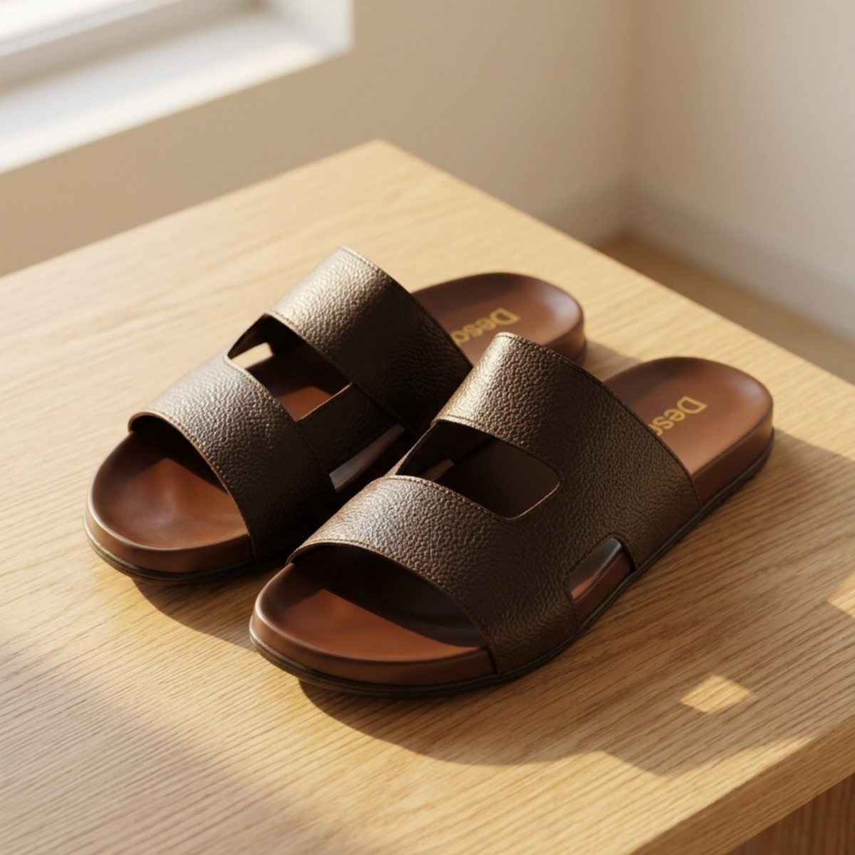 Premium Leather Slip-On Sandals