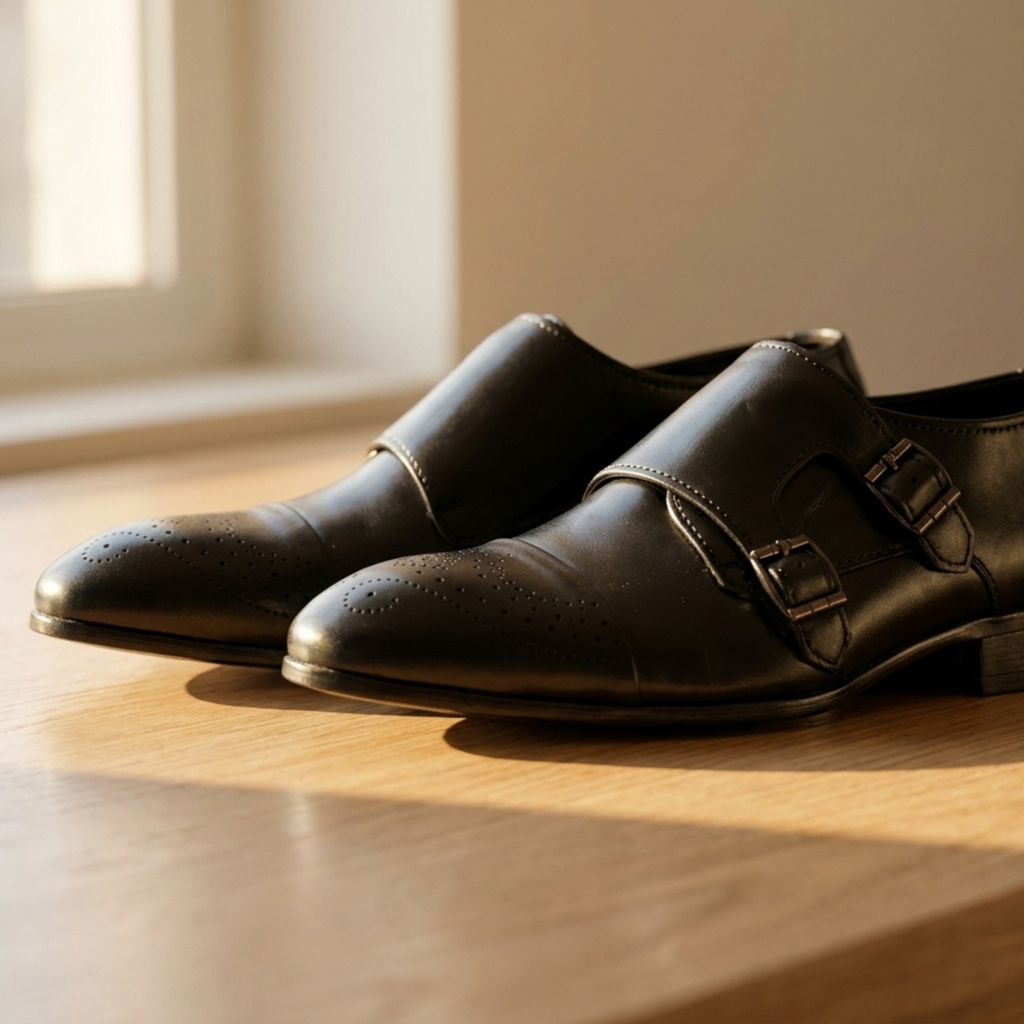 Double Monk Strap Shoes – Genuine Leather